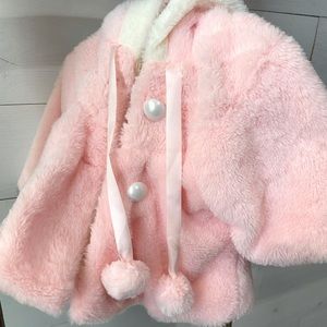 Fuzzy pink Bunny Ear jacket